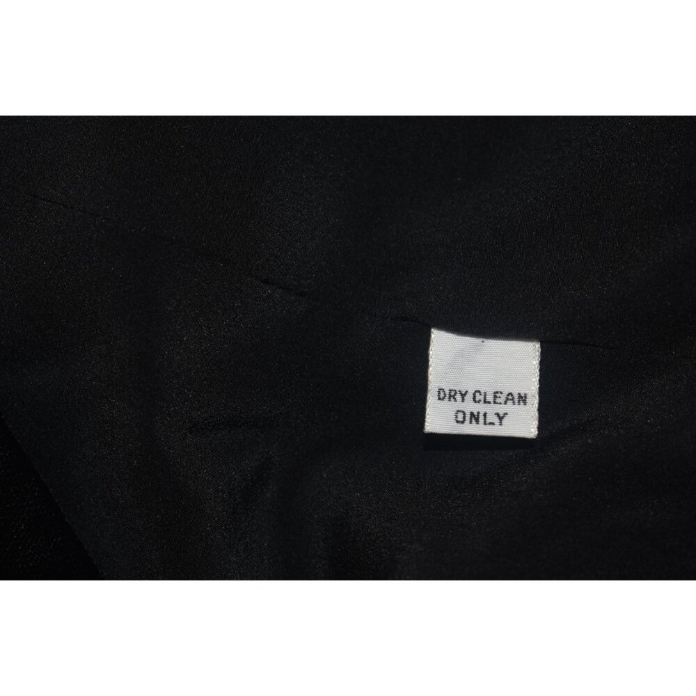 Carolina Herrera Black Velvet Ivory Satin Evening Gown Dress Long Sleeves 14 - Picture 7 of 8